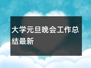 大學(xué)元旦晚會(huì)工作總結(jié)最新