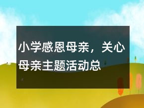 小學(xué)“感恩母親，關(guān)心母親”主題活動(dòng)總結(jié)范文精選