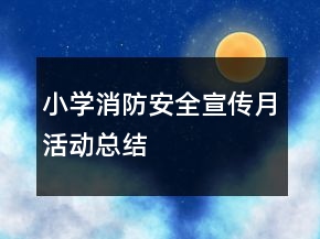 小學消防安全宣傳月活動總結