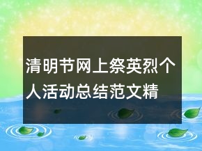 清明節(jié)網(wǎng)上祭英烈個(gè)人活動(dòng)總結(jié)范文精選