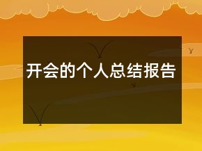 開會的個人總結報告