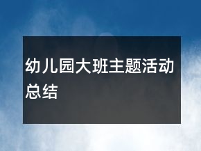 幼兒園大班主題活動總結(jié)