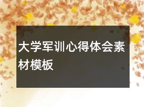 大學軍訓心得體會素材模板