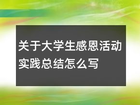 關(guān)于大學(xué)生感恩活動(dòng)實(shí)踐總結(jié)怎么寫