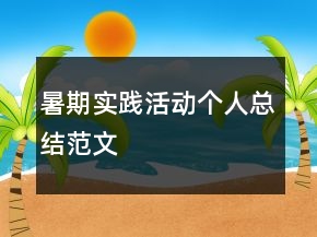 暑期實踐活動個人總結范文