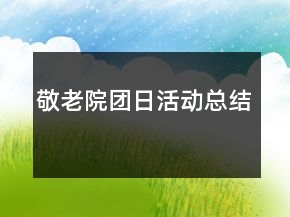 敬老院團日活動總結(jié)