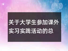 關(guān)于大學(xué)生參加課外實(shí)習(xí)實(shí)踐活動(dòng)的總結(jié)