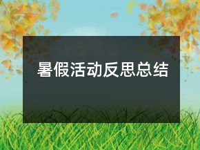 暑假活動反思總結(jié)