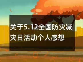 關(guān)于5.12全國防災(zāi)減災(zāi)日活動(dòng)個(gè)人感想心得精選