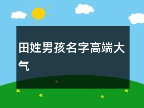 田姓男孩名字高端大氣