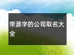 帶源字的公司取名大全