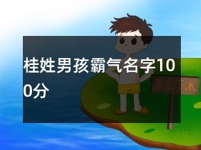 桂姓男孩霸氣名字100分