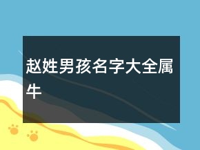 趙姓男孩名字大全屬牛