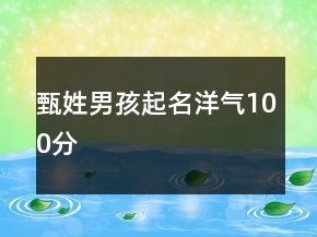 甄姓男孩起名洋氣100分