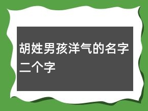 胡姓男孩洋氣的名字二個(gè)字