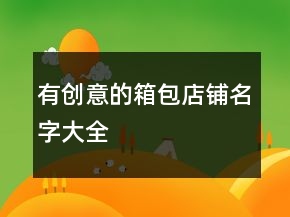 有創(chuàng)意的箱包店鋪名字大全