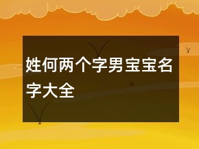 姓何兩個(gè)字男寶寶名字大全