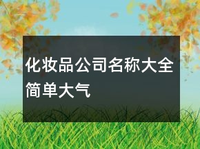 化妝品公司名稱大全簡(jiǎn)單大氣