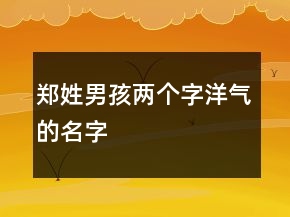 鄭姓男孩兩個(gè)字洋氣的名字