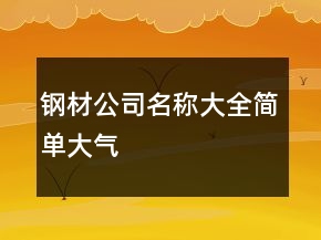 鋼材公司名稱大全簡單大氣