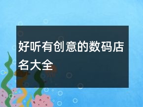 好聽有創(chuàng)意的數(shù)碼店名大全