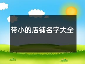 帶小的店鋪名字大全