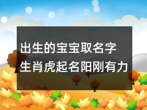 出生的寶寶取名字 生肖虎起名陽(yáng)剛有力