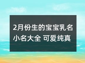 2月份生的寶寶乳名小名大全 可愛純真