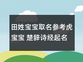 田姓寶寶取名參考虎寶寶 楚辭詩經(jīng)起名法