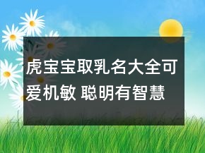 虎寶寶取乳名大全可愛機敏 聰明有智慧的小名