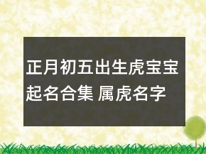 正月初五出生虎寶寶起名合集 屬虎名字文藝知性