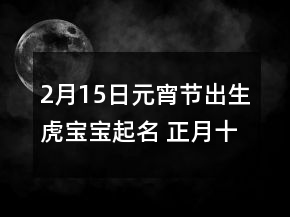 2月15日元宵節(jié)出生虎寶寶起名 正月十五怎么取名