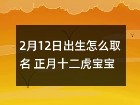 2月12日出生怎么取名 正月十二虎寶寶起名字