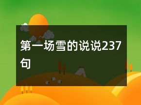 第一場(chǎng)雪的說說237句
