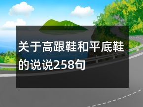 關(guān)于高跟鞋和平底鞋的說說258句