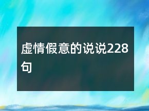 虛情假意的說(shuō)說(shuō)228句