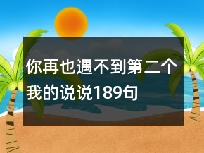 你再也遇不到第二個(gè)我的說(shuō)說(shuō)189句