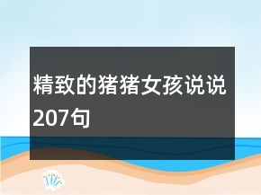 精致的豬豬女孩說說207句