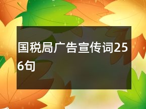 國(guó)稅局廣告宣傳詞256句