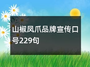 山椒鳳爪品牌宣傳口號229句