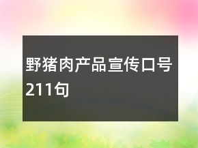 野豬肉產(chǎn)品宣傳口號211句