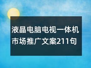 液晶電腦電視一體機市場推廣文案211句