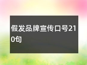 假發(fā)品牌宣傳口號(hào)210句