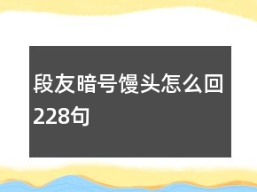 段友暗號饅頭怎么回228句