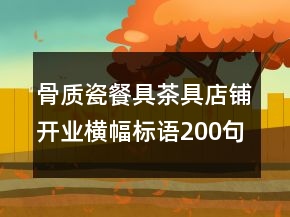 骨質(zhì)瓷餐具茶具店鋪開(kāi)業(yè)橫幅標(biāo)語(yǔ)200句