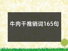 牛肉干推銷詞165句