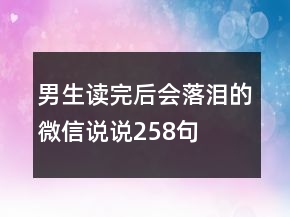 男生讀完后會落淚的微信說說258句