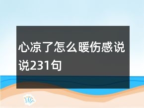 心涼了怎么暖傷感說說231句