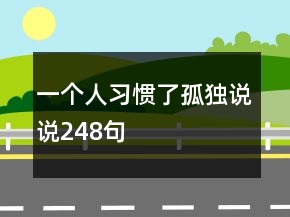 一個人習(xí)慣了孤獨說說248句