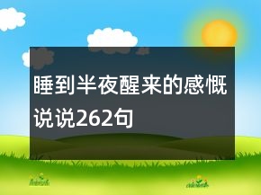 睡到半夜醒來的感慨說說262句